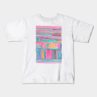 Watercolor Summer Stripes Kids T-Shirt